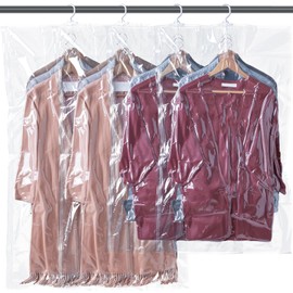 Niviy Hanging Vacuum Storage Bags for Coats – 4-Pack (2x135x67cm & 2x110x67cm) Clothes Vacuum Bags Hanging – Space-Saving Vacuum Bags for Coats, Suits, Dresses, and Jackets – Closet Organiser