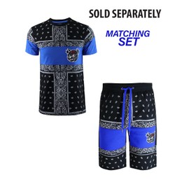 SCREENSHOT Hip Hop - Pantalones cortos de forro polar urbano de ajuste clásico para hombre, pantalones cortos de moda urbana con cordón, Sp1125-black/Royal, Large