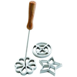 IBILI Rosette Iron Set of 3 Rose Molds Moulds, Flower, Circle, Star.