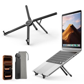 [Ultra Compact] Laptop Stand, Foldable, Ultra Lightweight, Portable, Angle Adjustment, MacBook Stand, Metal, Heat Dissipation, PC Rest, Tabletop, Desk, Outings, Home, Office, Meeting, Ergonomic