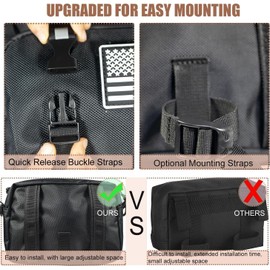 Universal Motorcycle Handlebar Bag - Black American Flag 1680D Water-resistant Tool Fork Sissy Bar Bag for Motorbike Cruiser Softail Dyna Sportsters Dirt Bike Bicycle ATV