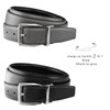 Stafford Reversible Smooth Leather Dress Belt 1-1/8" = 30mm (Gray/Black,