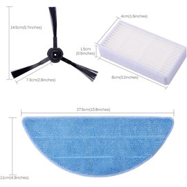 KEEPOW KEEPOW 20 St1ck Ersatzteile Zubeh?r Filter HEPA Tuch Velcro f1r ILIFE ZACO V3 V3S V5 V5S V5S Pro V5x, 8 Seitenb1rsten? 6 HEPA Filters ?6 Mop?Staubsauger Roboter Zubeh?r