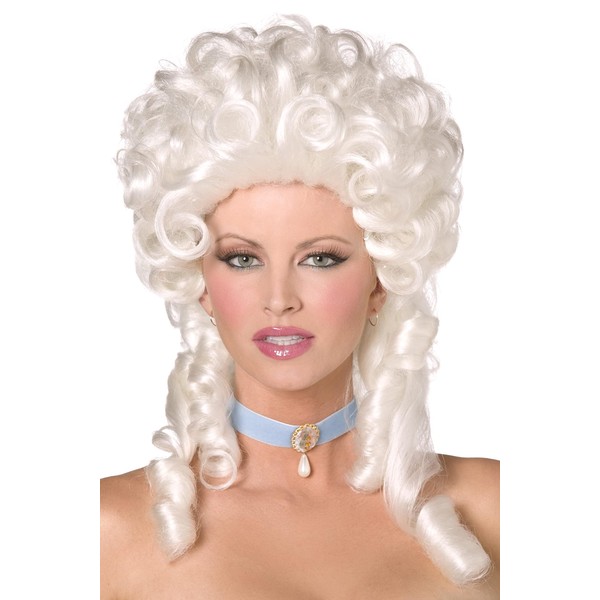 baroque wig vertical roll white