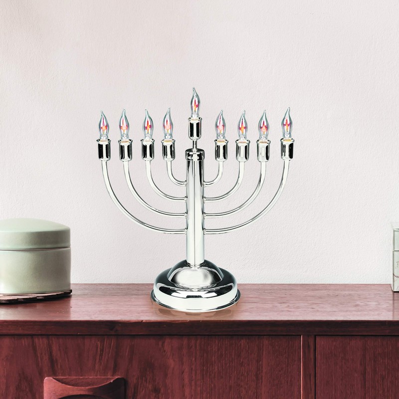 Aviv Judaica 12" Quality Chanukah Menorah Round Base Highly Polished