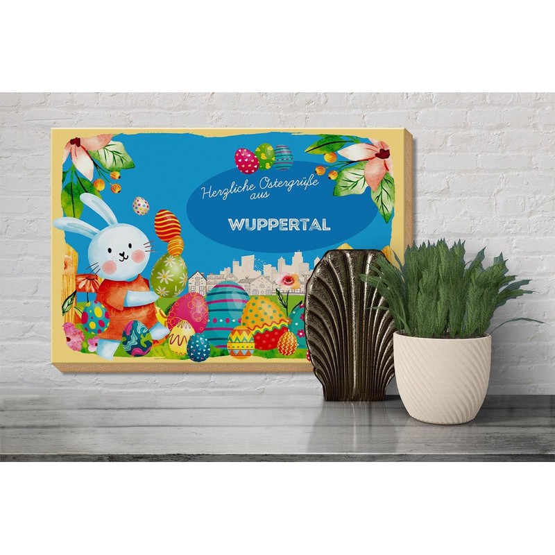 FEMER Wooden Sign Easter Greetings 30 x 20 cm Wuppertal