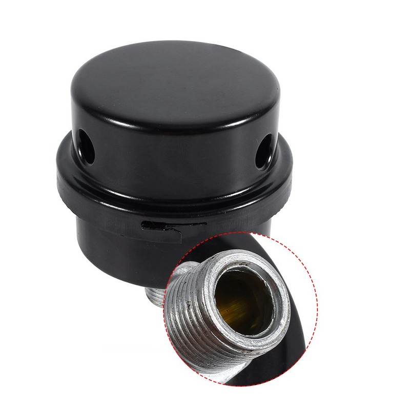Air Compressor Muffler Silencer 3 /8" 16mm Thread Black Metal