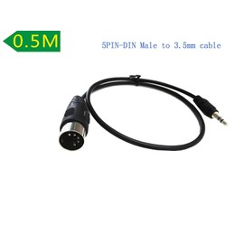 5-Pin DIN-Male Cable, 5 Pin Din Plug to 3.5mm(1/8in) TRS Stereo Male Jack Stereo Audio Cable for Playing The Musical Instrument Signal Output 0.5m (1.5 Feet,3.5M-5 DIN M)
