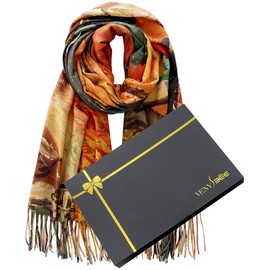 VENVSBEE Van Gogh Scarves Art Scarf for Women Best Gift Reversible Soft Cashmere Feel Shawl Wrap Doubleside Pashmina in Gift Box-22 Landscape