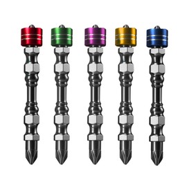 Double-ended Bit 5 Pcs, Magnetic Screwdriver Bit, Shockproof, Anti-Slip, Impact Screwdriver (Red, Yellow, Green, Purple)