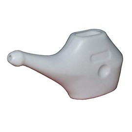 HEALTHANDWEALTH Traveller's Neti Pot for Nasal Cleansing | Handy Compact & Travel Friendly White Jala Netipot with Instructions Leaflet | Neti Pot + 10 Sachets Neti Salt