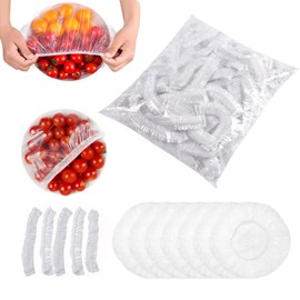 Pack of 300 Food Storage Bags, Cling Film with Elastic Band, Covers for Food, Reusable Elastic Sealing Bags, Food Cover, for Food Storage