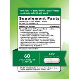 Nature's Truth Probiotics For Men and Women | 3 Billion CFU | 60 Capsules | 14 Strains | Non-GMO & Gluten Free | By Nature's Truth