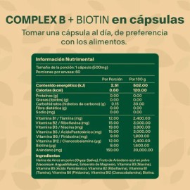 Vitaminas Complejo B  Biotina  Arandano 60 Capsulas                                                                                                   