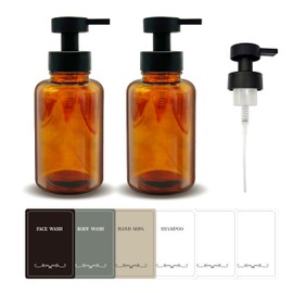 2 Sets with 1 Pump Head and 6 Stickers foaming soap Dispenser，soap Dispenser，foaming Hand soap Dispenser，Foam soap Dispenser，Hand soap Dispenser，Glass soap Dispenser with Pump