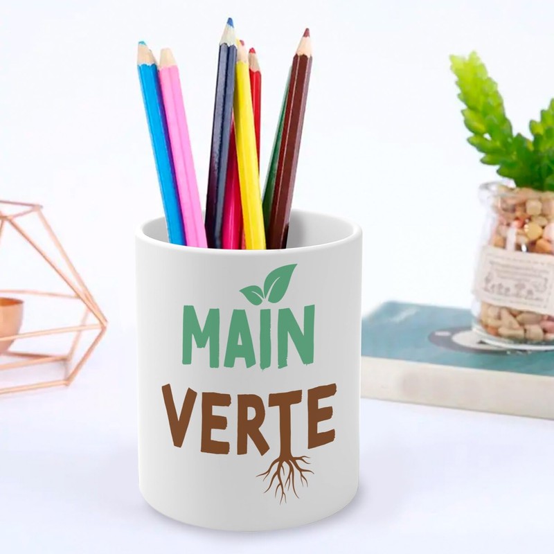 Fabulous Stifteköcher aus Keramik – grüne Hand Baum Pflanzen Topf