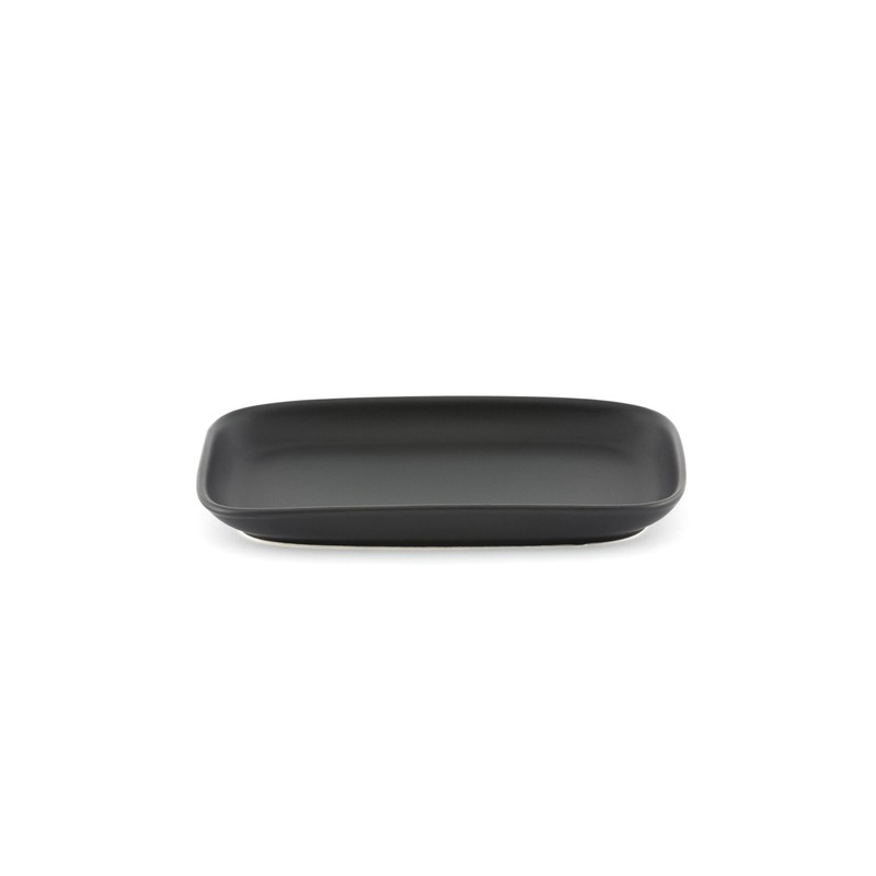 Hanseküche Mezzeteller Stoneware Set of 4 Appetizer Plates Rectangular Black