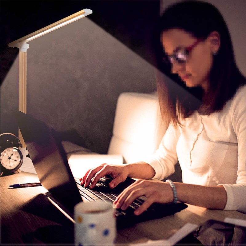 LED Desk Lamp with USB Charging Port Dimmable Eye Caring