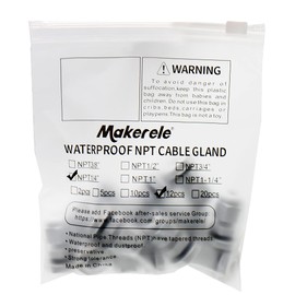 MAKERELE Plastic Strain Relief Cord Connector Adjustable 3-6.5mm Cable Gland(1/4 NPT, 12pcs)