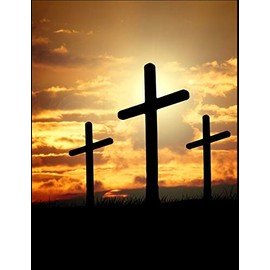 The Cross Christian Inspirational Notebook: 100 Pages 8.5" X 11" Wide Ruled Line Paper