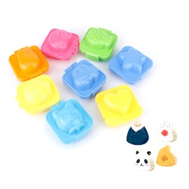 8Pcs Rice Ball Maker Shake Molds Sushi Rice Decorating Mold DIY Rice Ball Mold Cartoon Shape Onigiri Mold for Kid Beginner Sushi Tool Kitchen Utensils