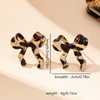 Boho Leopard Bow Earrings for Women Leopard Bowknot Statement Earrings