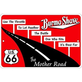 Signs 4 Fun Decorative Parking Sign | 66 Burma Shave | 8” x 12” | Embossed Aluminum Sign | Made in the USA | SPSBS