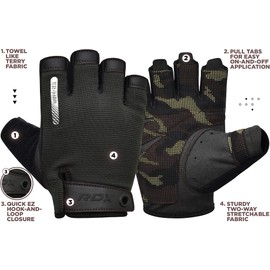RDX Weight Lifting Gloves, Extra Stretchy Long Wrist Support, Full Palm Grip, Men Women Fitness HIIT Workout Bodybuilding Strength Training Cycling Exercise Home Gym Equipment