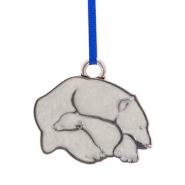 Danforth - Polar Bear Christmas Ornament - Handcrafted Pewter Christmas Tree Ornaments - 2 1/8" x 1 1/2", Satin Ribbon, Made in USA