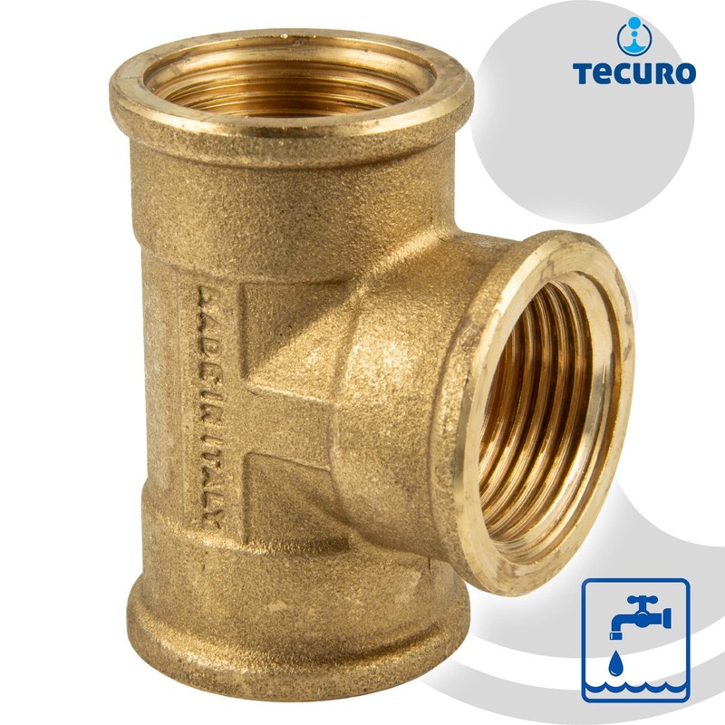 tecuro T-piece on all sides internal thread Rp 1/2 inch,