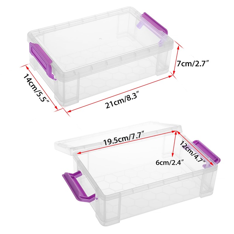 BTSKY 4 Pieces Stackable Transparent Pen Box Office Supplies Storage