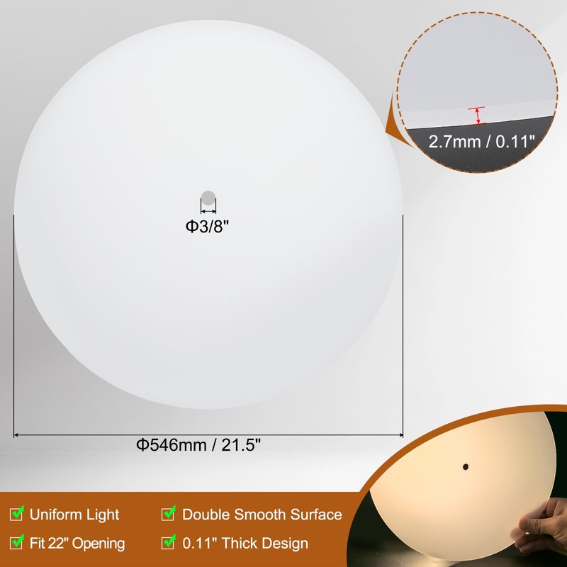 PATIKIL Lampshade Diffuser, 21.5" Diameter with 3/8" Center Hole Round