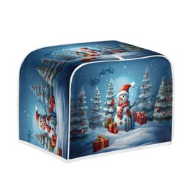 Eheartsgir Christmas Snowmen Tree 2 Slice Toaster Cover Kitchen Small Appliance Dust Cover Scratches-Proof Portable Fabric Toaster Bread Maker Case for Home Decoration