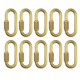 BNYZWOT Brass Quick Links D Shape Locking Quick Chain Repair Links M6 1/4 inch Pack of 10