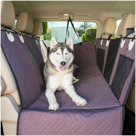 DOGGO Selection – Back Seat Pet Cover for Dogs, Premium Dog Hammock for Car with Hard Bottom | Universal Car Seat Protector, Waterproof & Washable | Dog Car Seat Cover for Large (Brown)