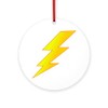 CafePress Lightning Bolt Round 4" MDF Holiday Ornament