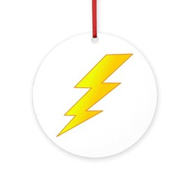 CafePress Lightning Bolt Round 4" MDF Holiday Ornament