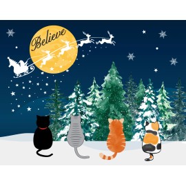 Sign Me Up By Diana Cats Believe in Santa Too Christmas Sign or Door Hanger