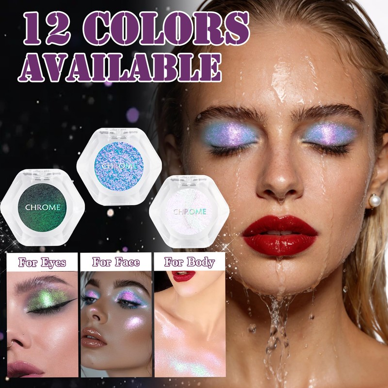 Purple Chameleon Duochrome Eyeshadow, Multichrome Chrome Eyeshadow Palette