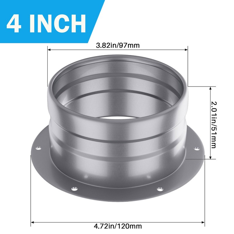 4 Inch Duct Connector Flange，Cyu Rekol Metal Straight Pipe Flange