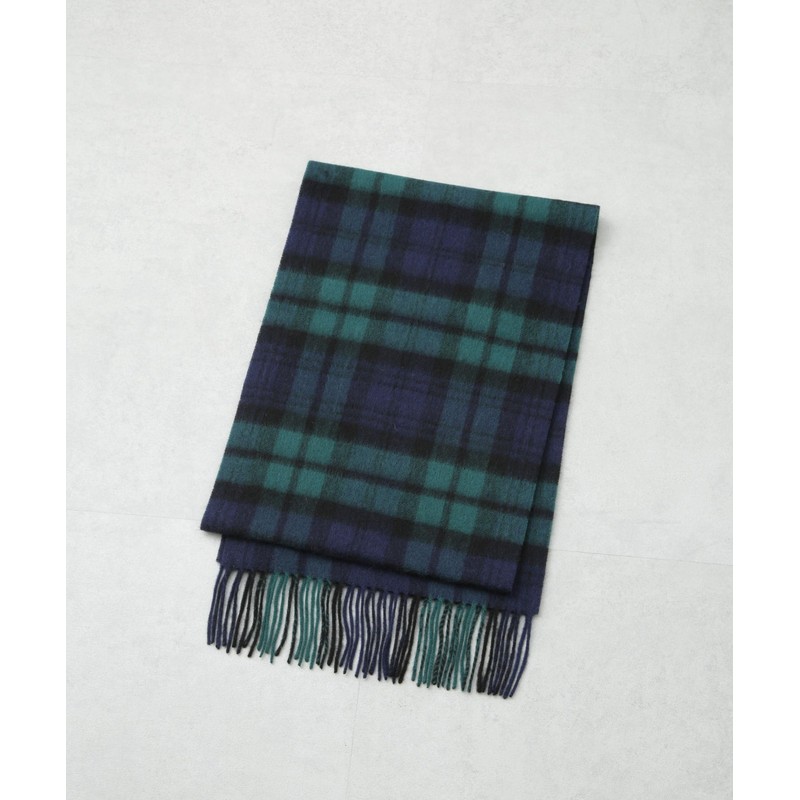 Nano Universe 668-4241202 Men's Soft Cashmere Blend Check Scarf, 060