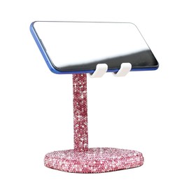 CARCHILE Bling Bling Crystal Phone Stand, Phone Holder for Desk, Desktop, Cradle Compatible with All Smartphones Mixed Rhinestones with Pink Magenta and Iridescent AB SL (Pink)