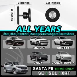 BestEvMod Magnetic Phone Holder for Hyundai Ioniq 5, Ioniq 9, Sonata, Kona, Kona Electric, Santa Fe (SE, SEL, XRT Trims only) Strong Hold Phone Mount Compatible with Magsafe