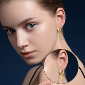 Cowboy Boot Hat Earrings Sterling Silver Gold Cowboy Hoop Earrings Western Jewellery for Women