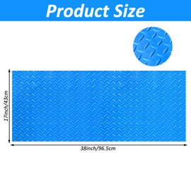 Large Swimming Pool Ladder Mat 17"x38" Protective Ladder Pad Non-Slip Pool Step Pad Protective with Texture for Above Ground Swimming Pools Liner and Stairs (Blue)
