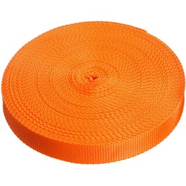 Direct Manufacturing 25mm x 50m Webbing Roll Polypropylene for DIY, Straps, Harnesses, Lashing and more | 970lb / 440kg breaking strain | Made in UK (Orange)