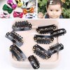 150PCS Wig Clips Black Snap Clips Metal Clips U-Shape Snap