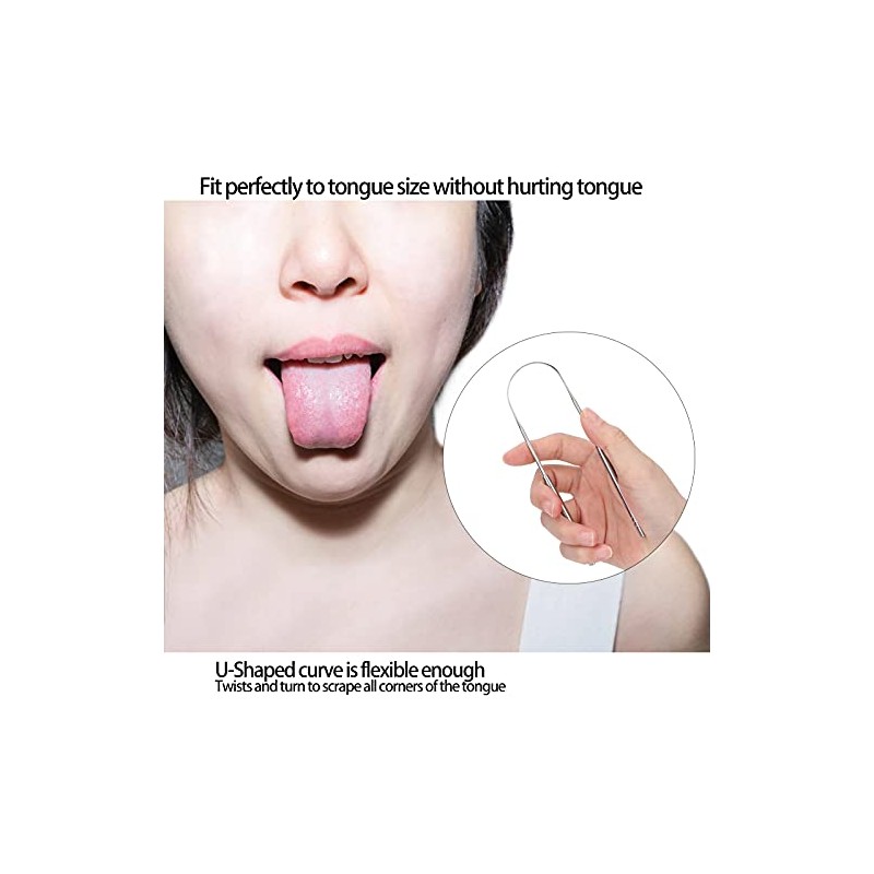 2 Unidades Limpiador de Lengua, Raspador de Lengua Acero Inoxidable