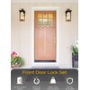 EHOMEWARE Gold Front Door Handle Set, Brass Heavy Duty Square