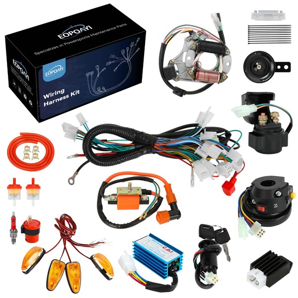 EOPOAYI Complete Wiring Harness Kit Compatible with 110cc 125cc Taotao